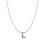 Silver CZ Initial Alphabet Letter A Necklace Pendant Chain Bulk