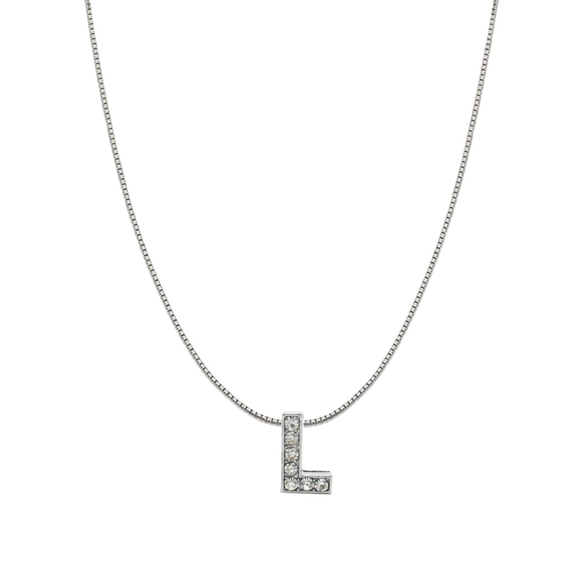 Silver CZ Initial Alphabet Letter A Necklace Pendant Chain Bulk