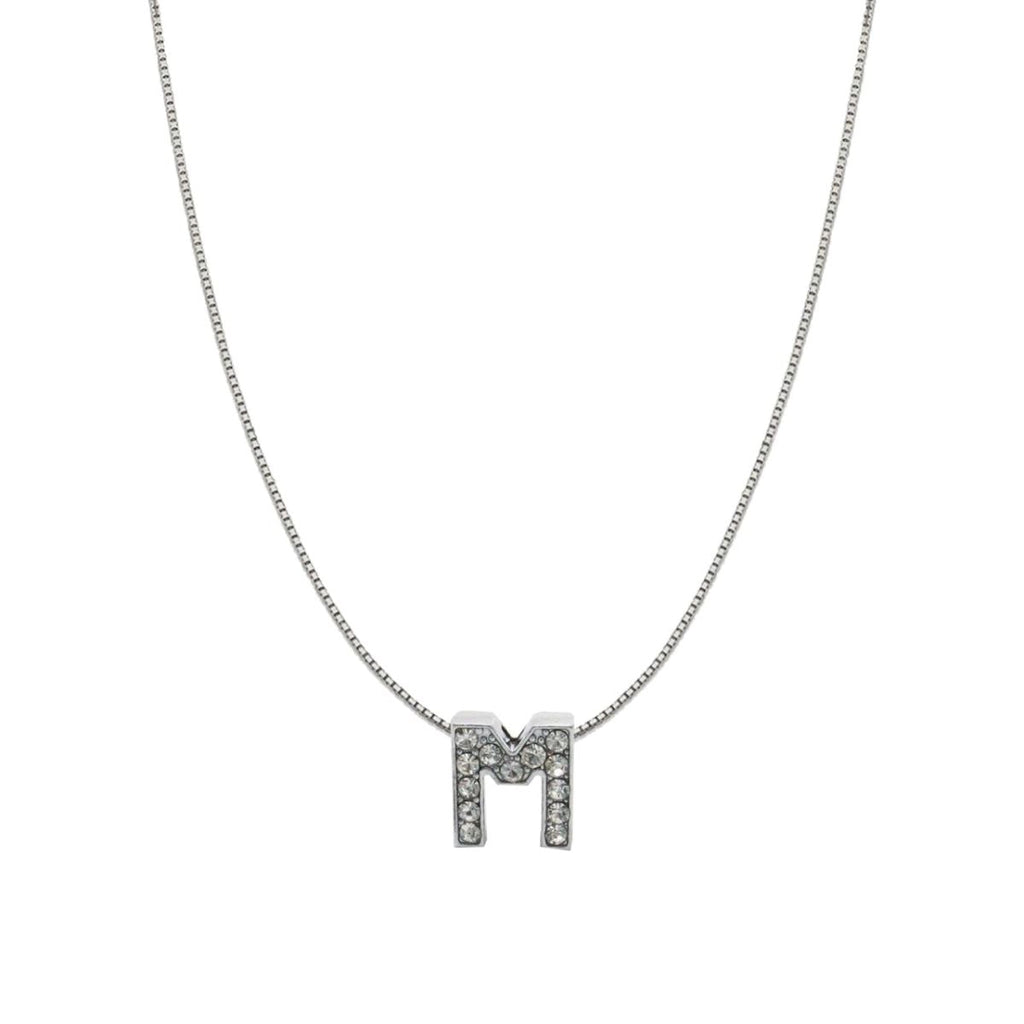 Silver CZ Initial Alphabet Letter A Necklace Pendant Chain Bulk
