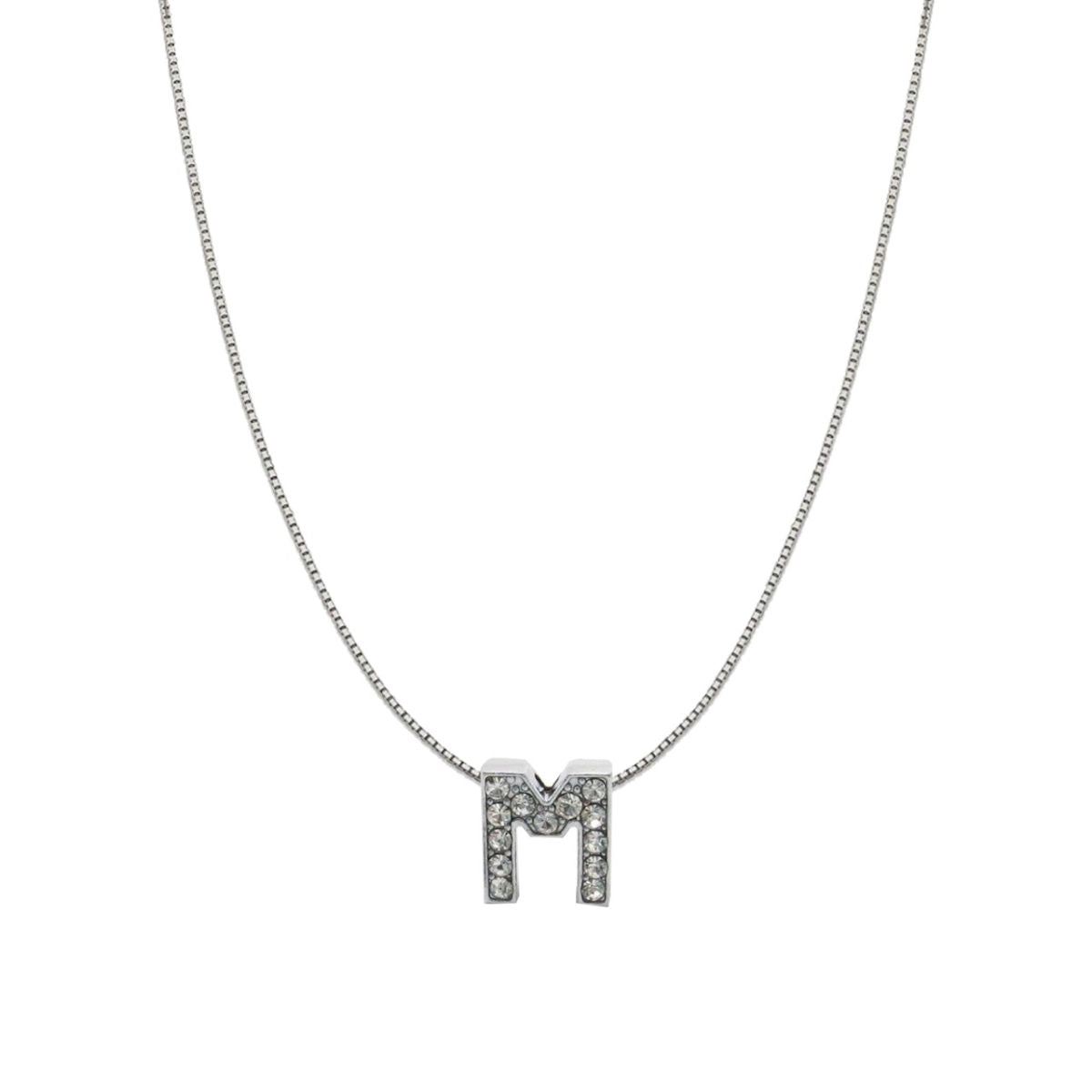 Silver CZ Initial Alphabet Letter A Necklace Pendant Chain Bulk