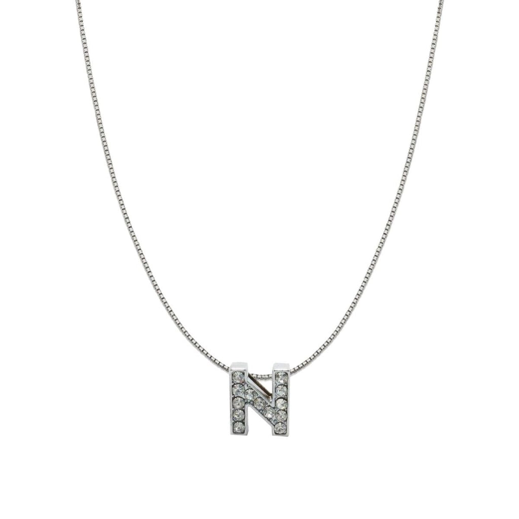 Silver CZ Initial Alphabet Letter A Necklace Pendant Chain Bulk