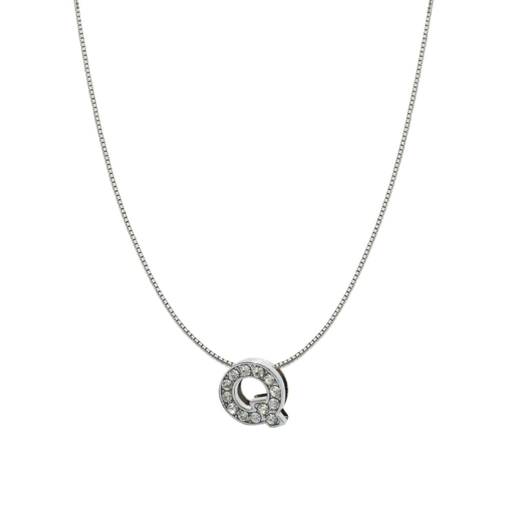 Silver CZ Initial Alphabet Letter A Necklace Pendant Chain Bulk