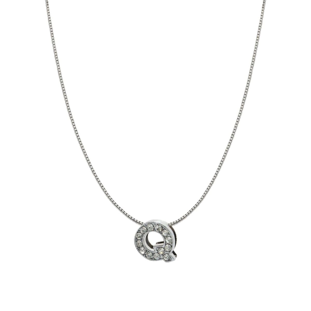 Silver CZ Initial Alphabet Letter A Necklace Pendant Chain Bulk