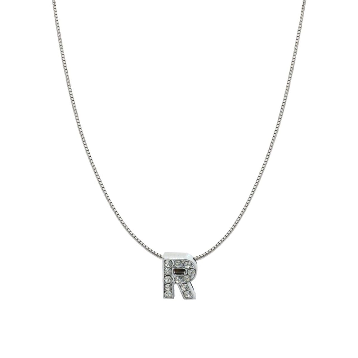 Silver CZ Initial Alphabet Letter A Necklace Pendant Chain Bulk