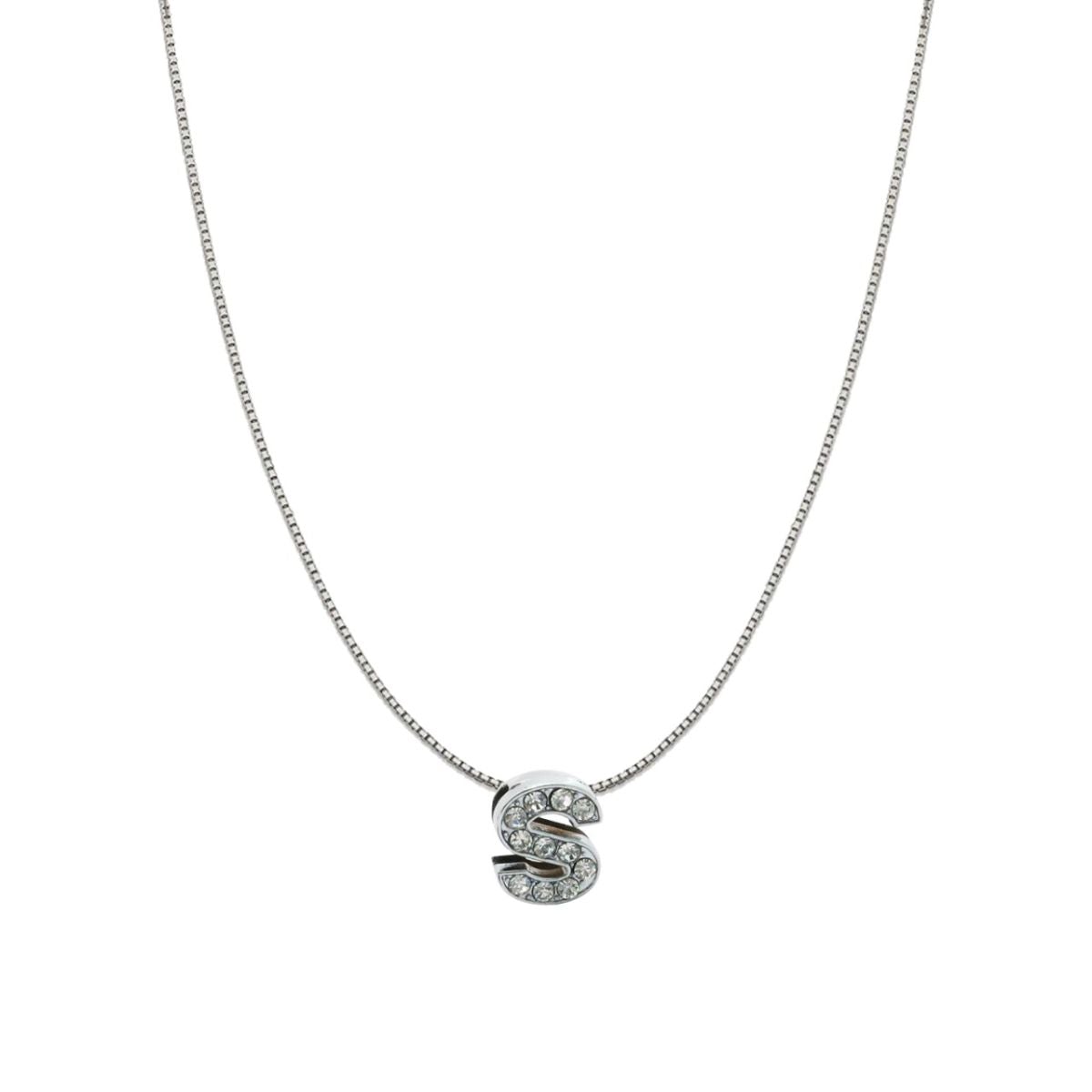 Silver CZ Initial Alphabet Letter A Necklace Pendant Chain Bulk