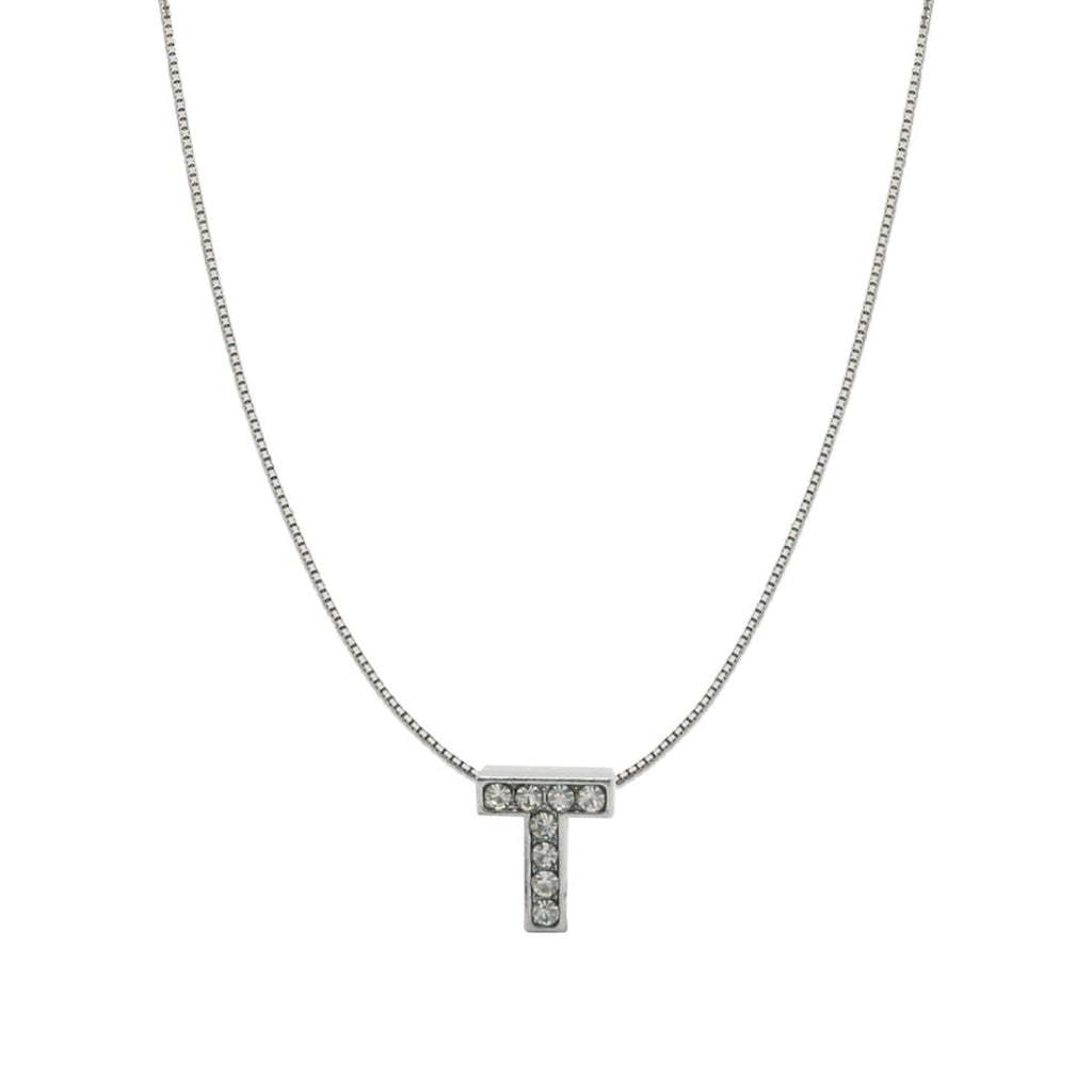 Silver CZ Initial Alphabet Letter A Necklace Pendant Chain Bulk