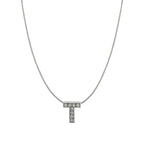 Silver CZ Initial Alphabet Letter A Necklace Pendant Chain Bulk