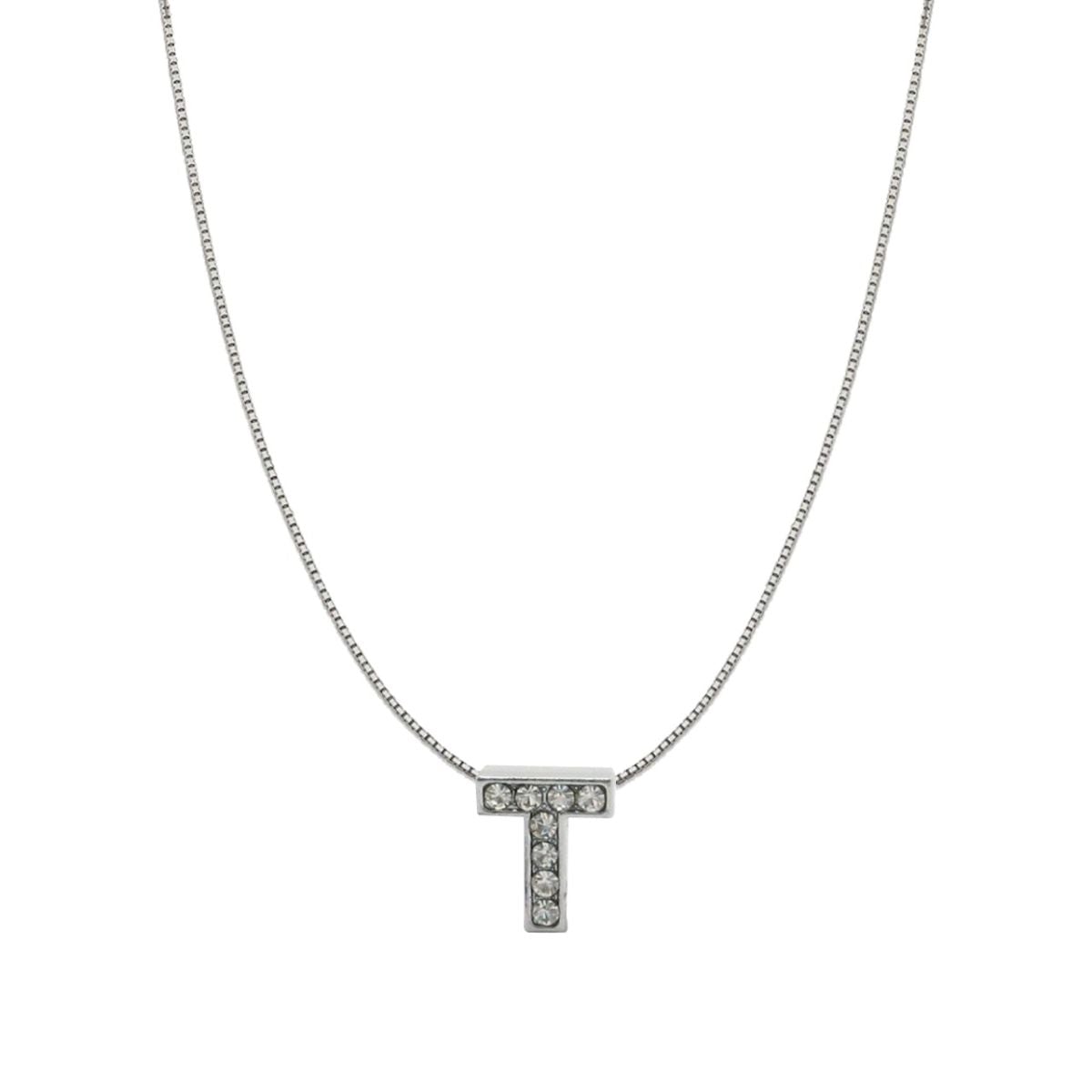 Silver CZ Initial Alphabet Letter A Necklace Pendant Chain Bulk