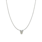 Silver CZ Initial Alphabet Letter A Necklace Pendant Chain Bulk