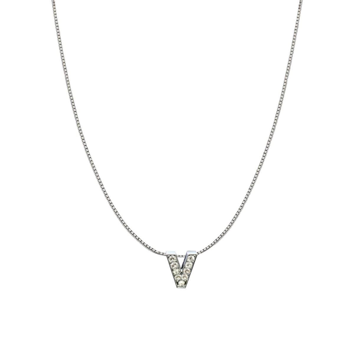 Silver CZ Initial Alphabet Letter A Necklace Pendant Chain Bulk
