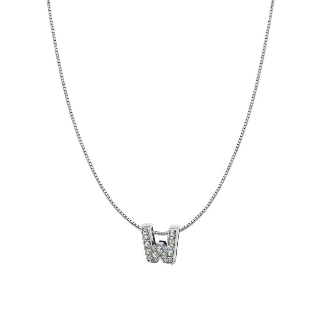 Silver CZ Initial Alphabet Letter A Necklace Pendant Chain Bulk
