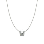 Silver CZ Initial Alphabet Letter A Necklace Pendant Chain Bulk