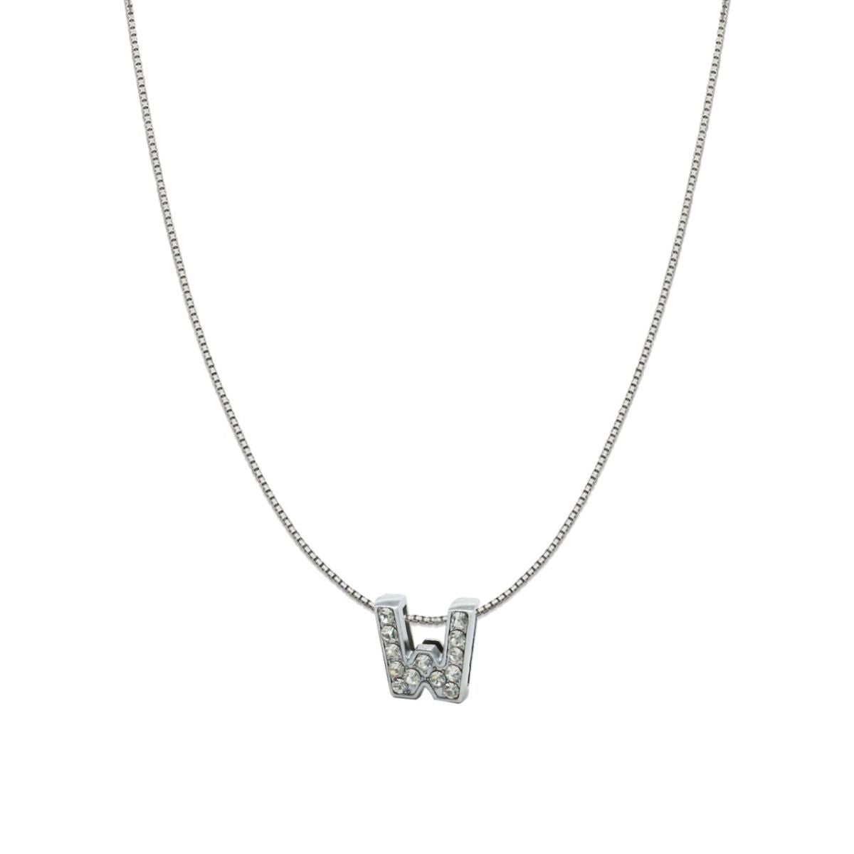 Silver CZ Initial Alphabet Letter A Necklace Pendant Chain Bulk