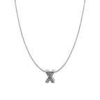 Silver CZ Initial Alphabet Letter A Necklace Pendant Chain Bulk