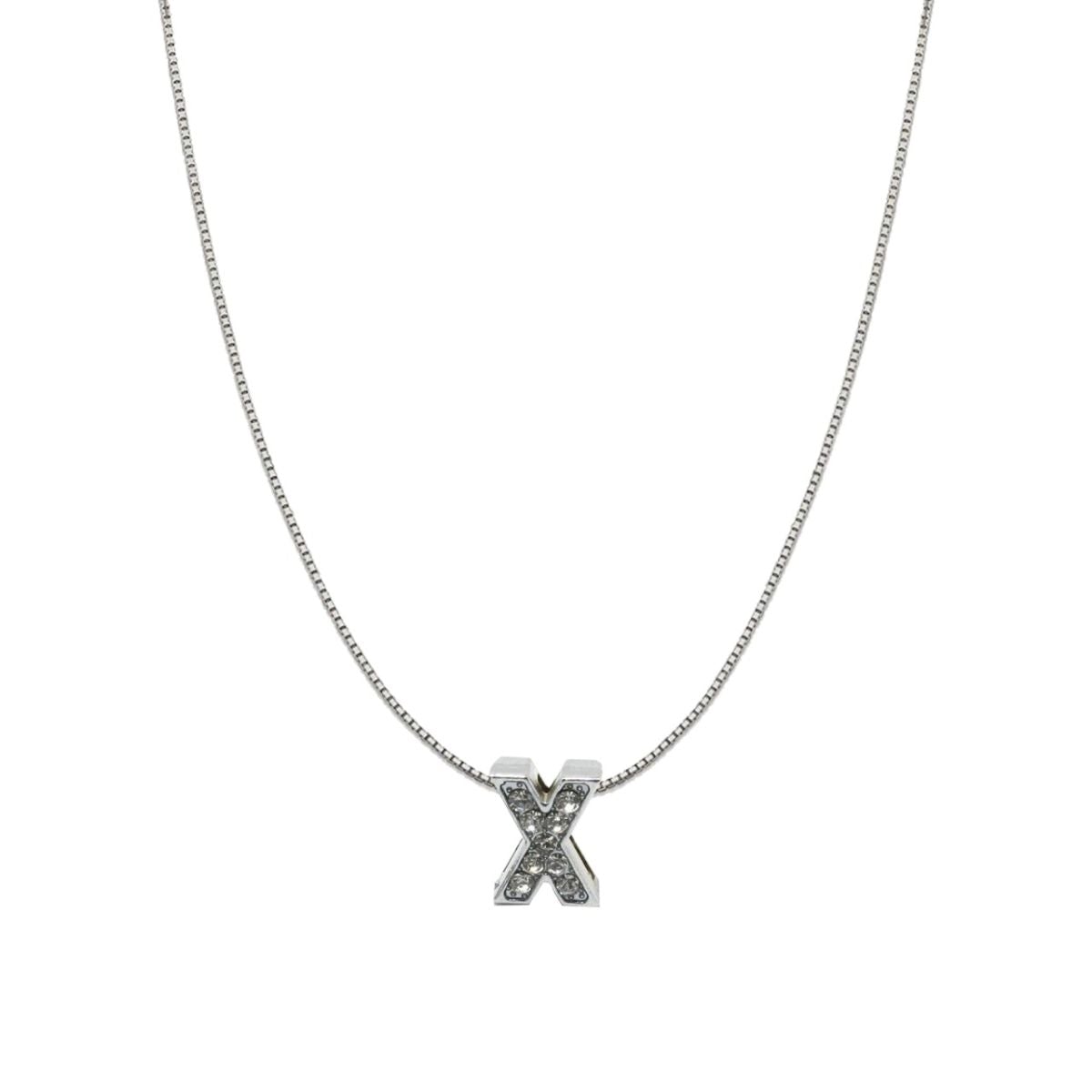 Silver CZ Initial Alphabet Letter A Necklace Pendant Chain Bulk