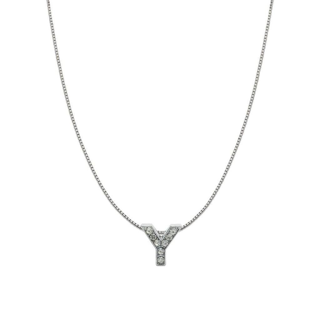 Silver CZ Initial Alphabet Letter A Necklace Pendant Chain Bulk