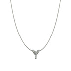 Silver CZ Initial Alphabet Letter A Necklace Pendant Chain Bulk