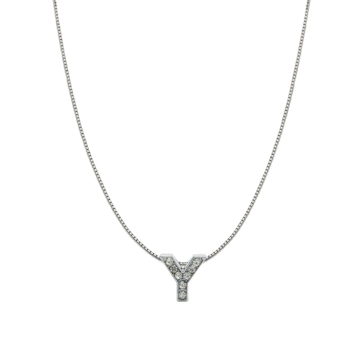 Silver CZ Initial Alphabet Letter A Necklace Pendant Chain Bulk