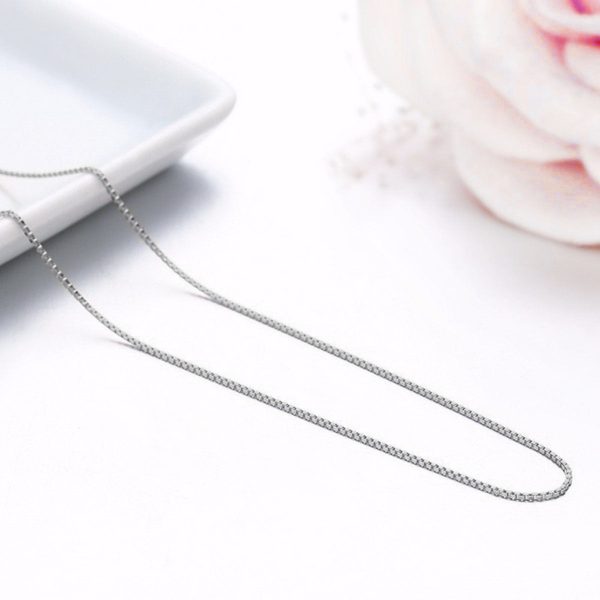Slim Box Silver Copper Necklace Chain For Women Bulk