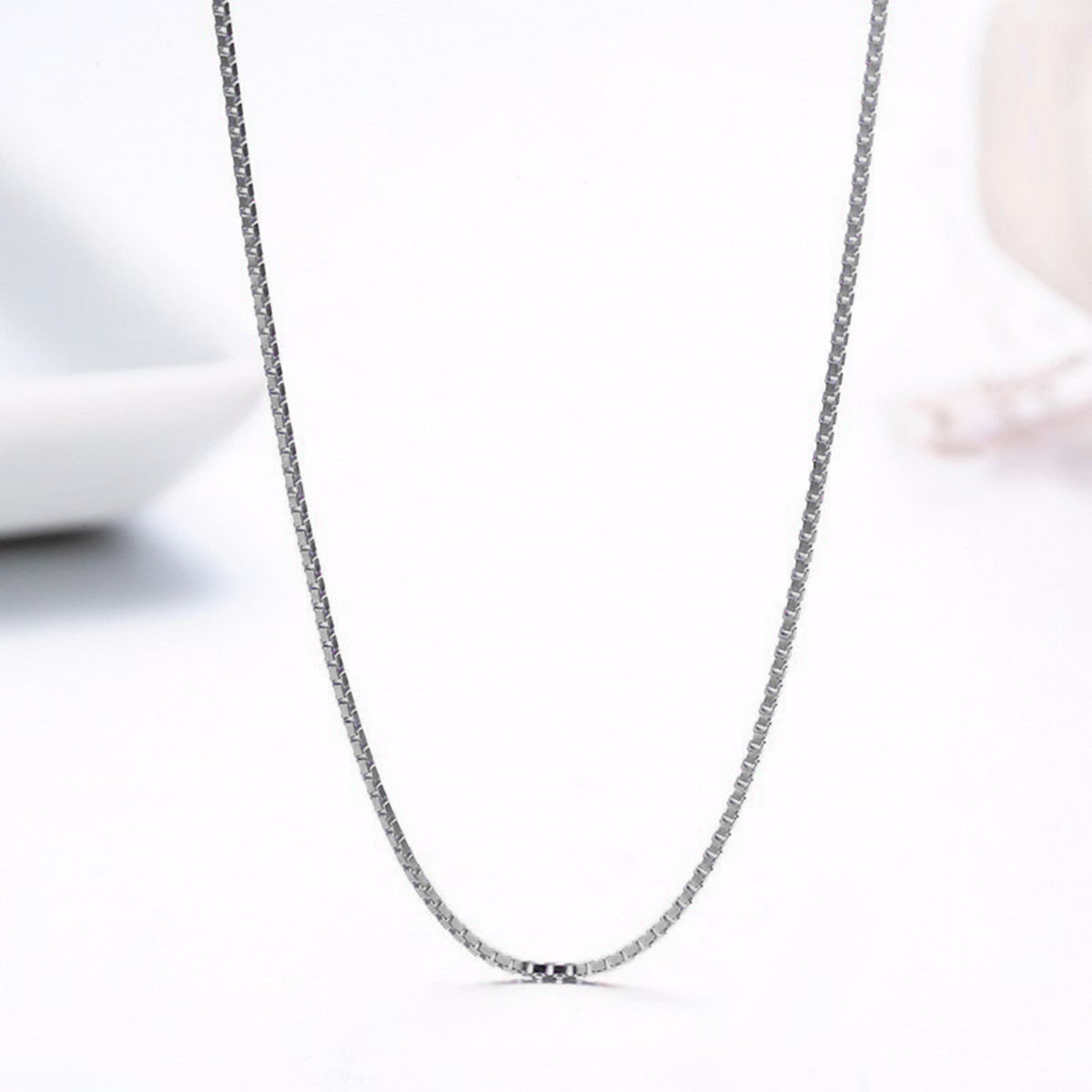 Slim Box Silver Copper Necklace Chain For Women Bulk