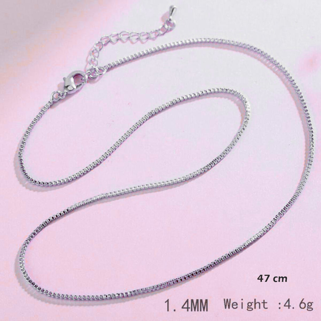 Slim Box Silver Copper Necklace Chain For Women Bulk
