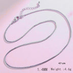 Slim Box Silver Copper Necklace Chain For Women Bulk