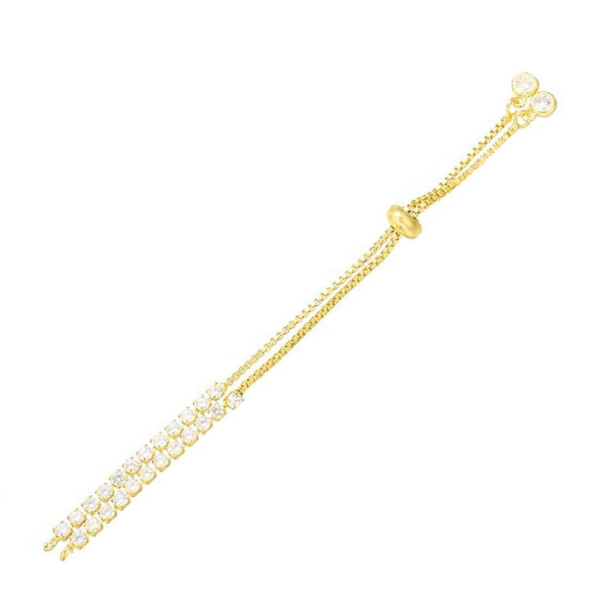 Gold Slim Box Slider American Diamond Adjustable Extender Chain Ball Ends Accessory For Diy 9" Bracelet For Women Girls Secondary image