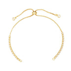 Gold Slim Box Slider American Diamond Adjustable Extender Chain Ball Ends Accessory For Diy 9" Bracelet For Women Girls
