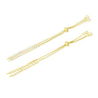 Gold Slim Box Slider American Diamond Adjustable Extender Chain Ball Ends Accessory For Diy 9" Bracelet For Women Girls