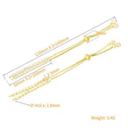 Gold Slim Box Slider American Diamond Adjustable Extender Chain Ball Ends Accessory For Diy 9" Bracelet For Women Girls