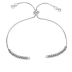 Silver Slim Box Slider Ball Chain Adjustable Extender Chain Ball Ends Accessory For Diy 9" Bracelet For Women Girls