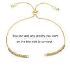 Gold Slim Box Slider Ball Chain Adjustable Extender Chain Ball Ends Accessory For Diy 9" Bracelet For Women Girls