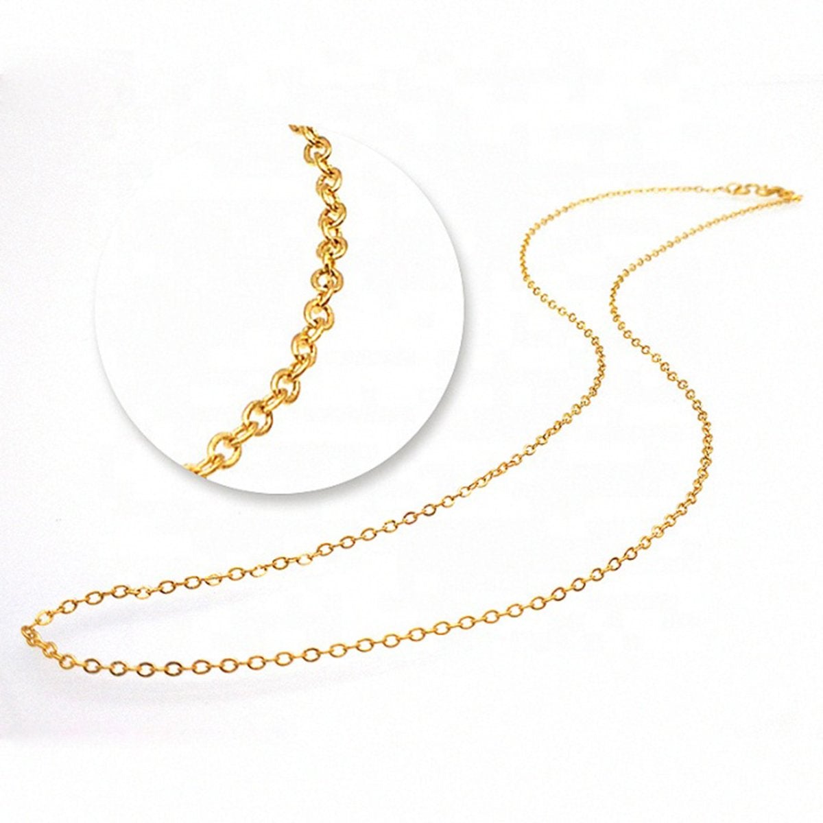 Slim Link Copper 18K Gold Chain Necklace For Women "18 Bulk