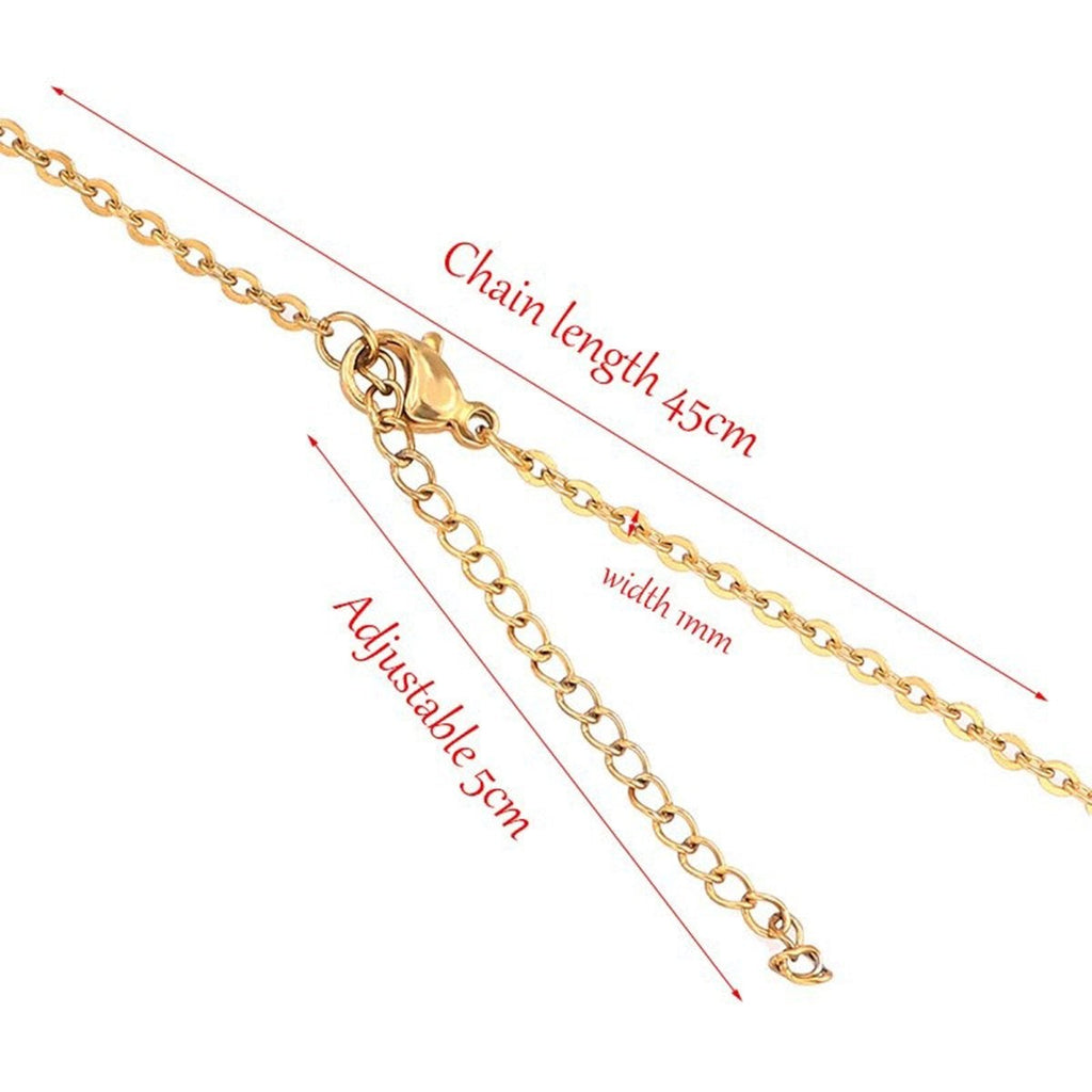 Slim 18K Gold Customized Initial Letter Choker Pendant Necklace For Women