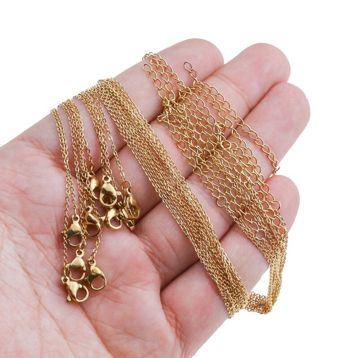 Slim Link Copper 18K Gold Chain Necklace For Women "18 Bulk