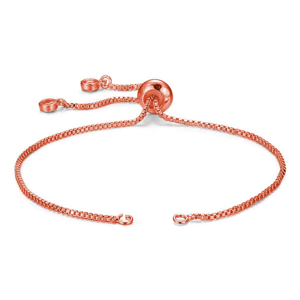 Rose Gold Slim Box Slider Adjustable Extender Chain Ball Ends Accessory For Diy 9" Bracelet For Women Girls Main image