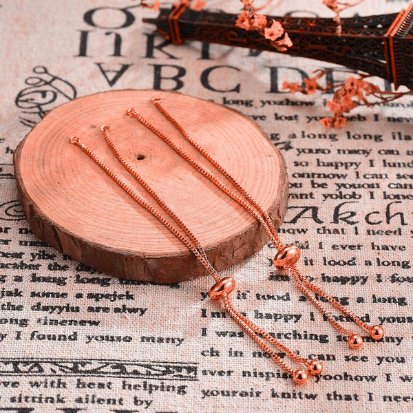 Rose Gold Slim Box Slider Adjustable Extender Chain Ball Ends Accessory For Diy 9" Bracelet For Women Girls Secondary image