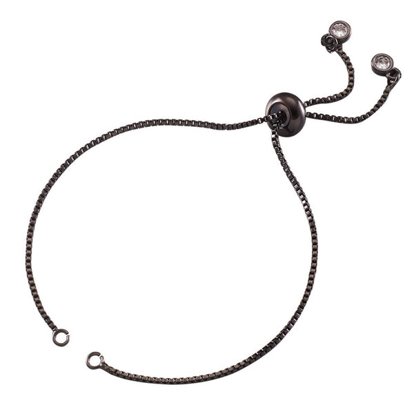 Black Silver Slim Box Slider Extender Chain Accessory Bracelet Bulk Main image