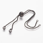 Black Silver Slim Box Slider Extender Chain Accessory Bracelet Bulk
