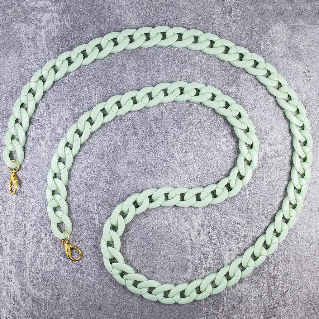 Mint Green Polymer Mask Chain For Women Bulk