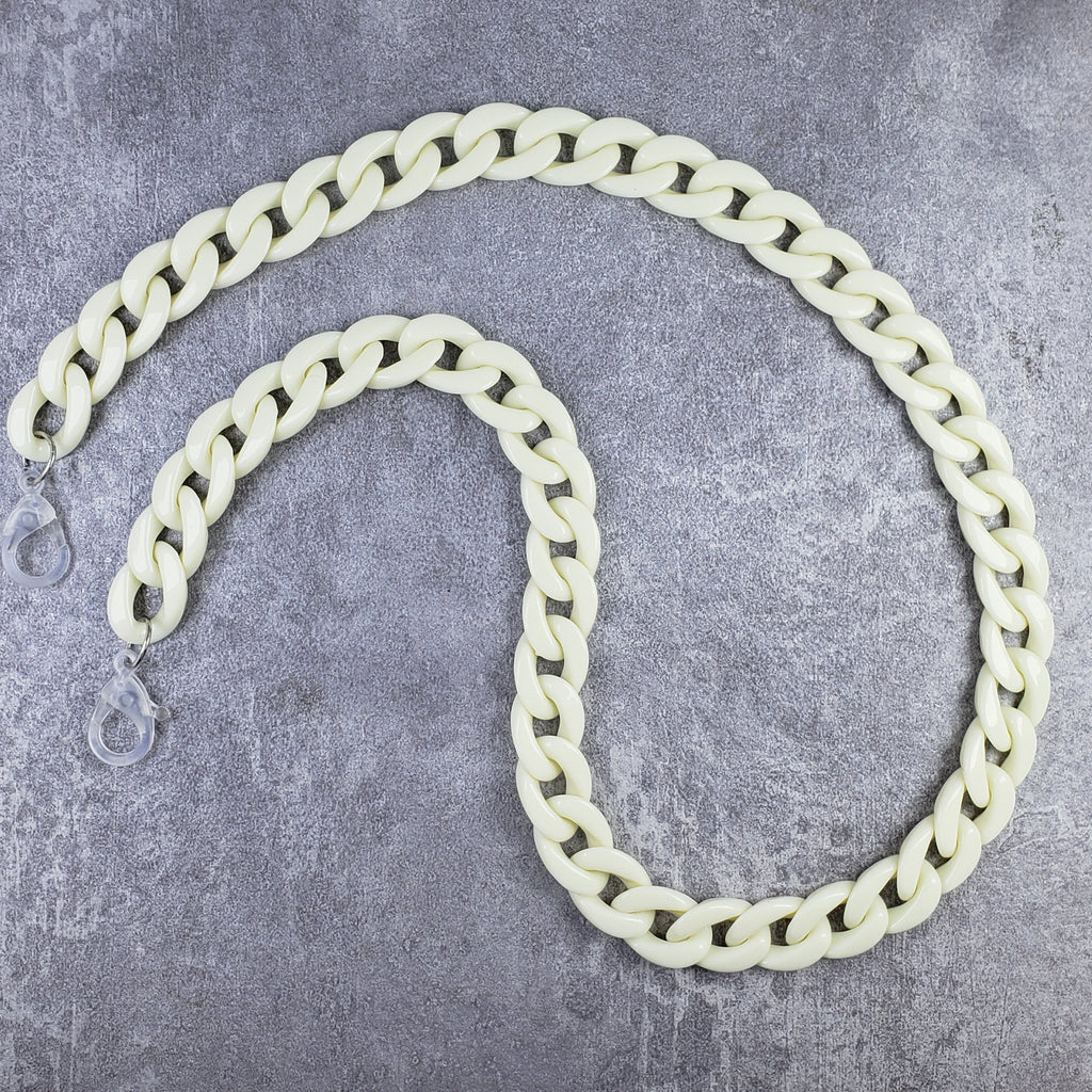 Off White Polymer Mask Chain For Women Bulk