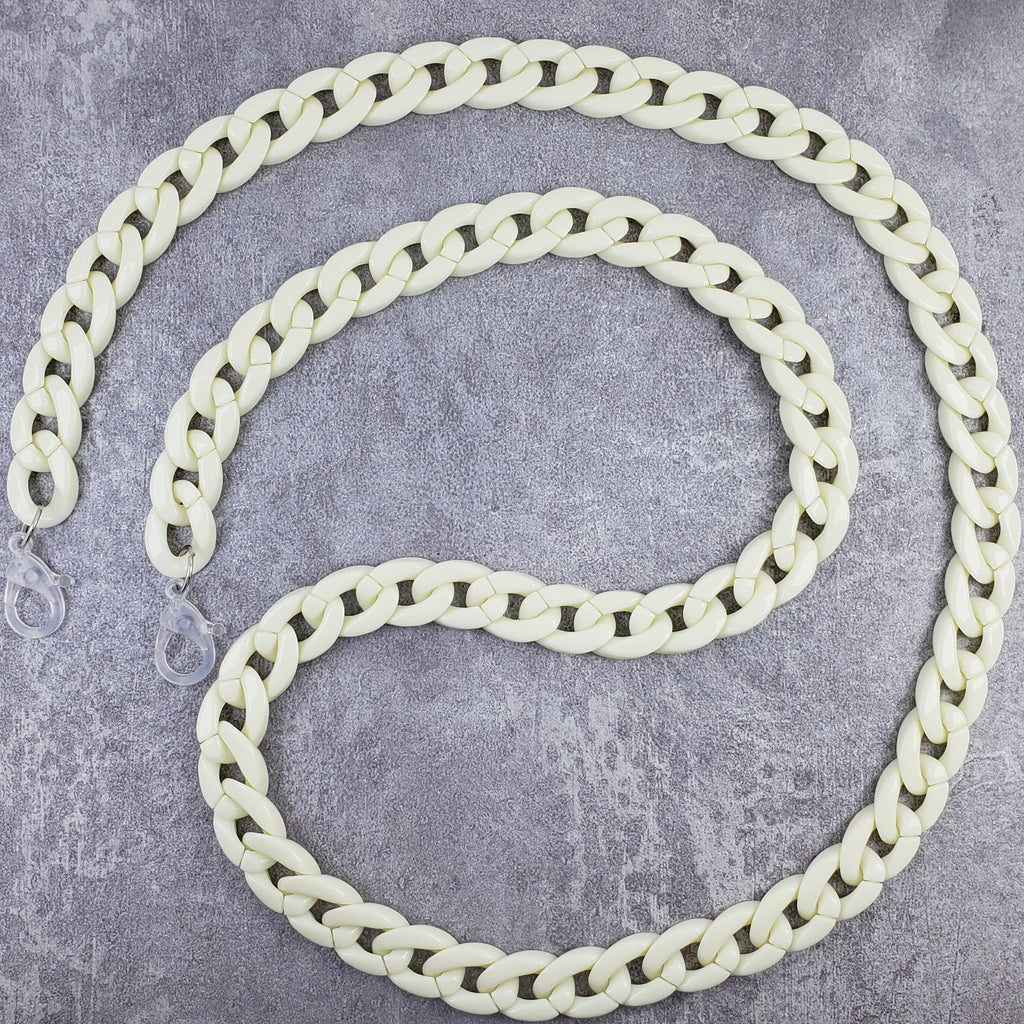 Off White Polymer Mask Chain For Women Bulk
