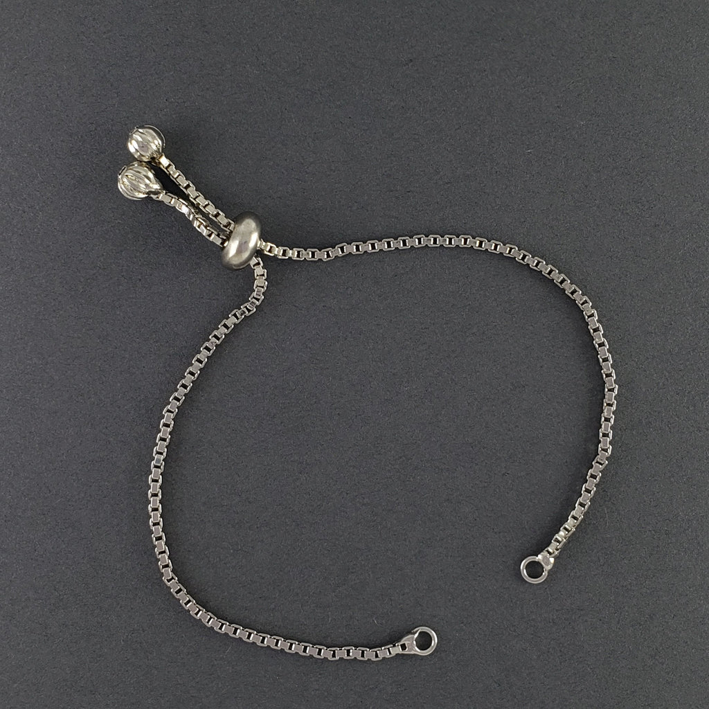 Box Glossy Silver Adjustable Slider Bracelet For Women Bulk