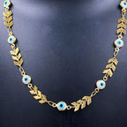 Copper Gold Enamel Arrow Heart Evil Eye Necklace Chain For Women Bulk
