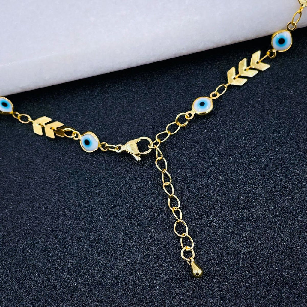 Copper Gold Enamel Arrow Heart Evil Eye Necklace Chain For Women Bulk