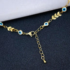Copper Gold Enamel Arrow Heart Evil Eye Necklace Chain For Women Bulk