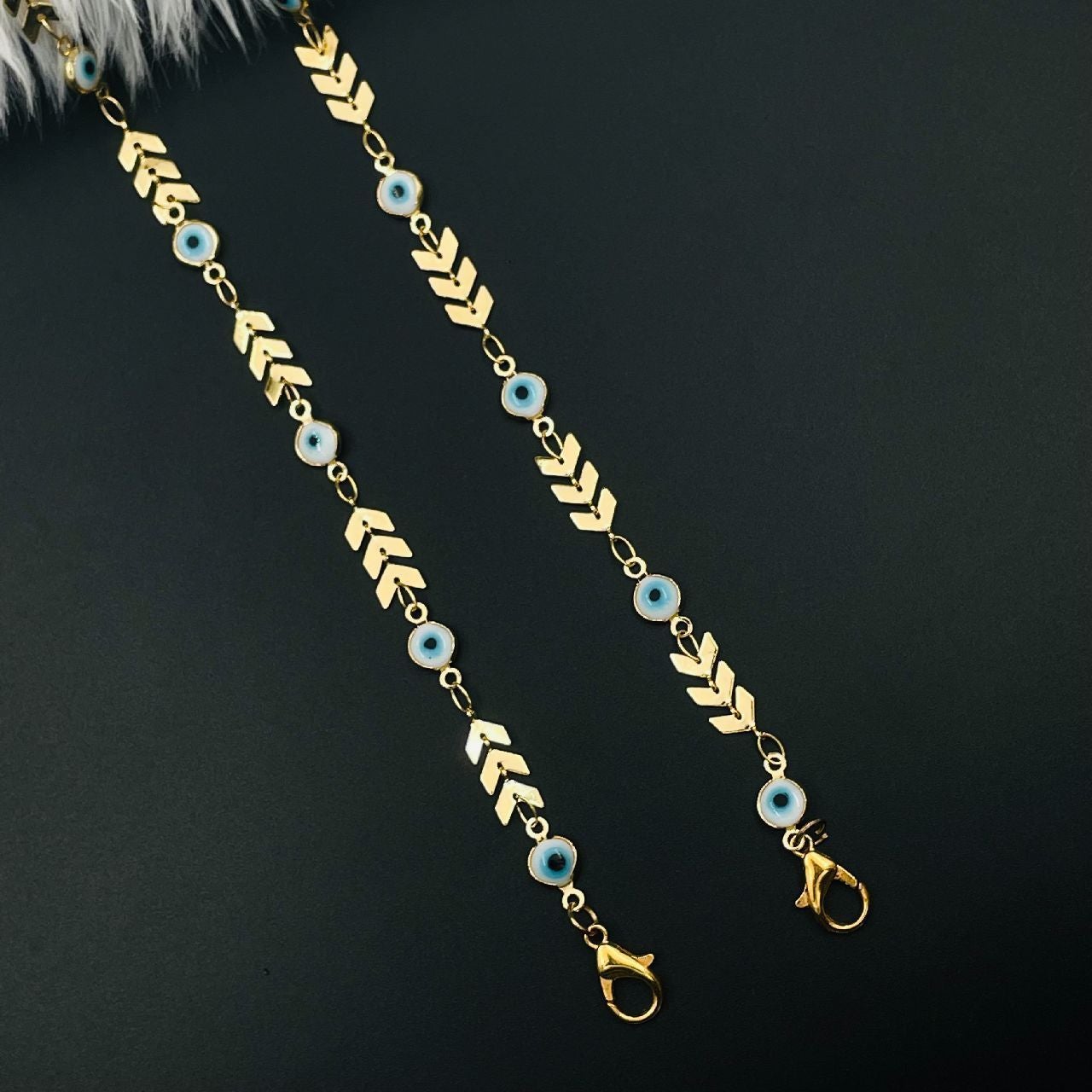 Copper Gold Blue Evil Eye Mask Chain For Women Bulk