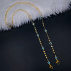 Copper Gold Blue Evil Eye Mask Chain Women Bulk