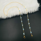 Copper Crescent Moon Evil Eye Enamel White Gold Mask Chain Women Bulk