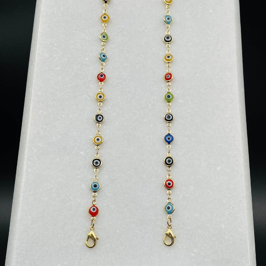 Copper Evil Eye Gold Multi Colour Link Mask Chain For Women Bulk
